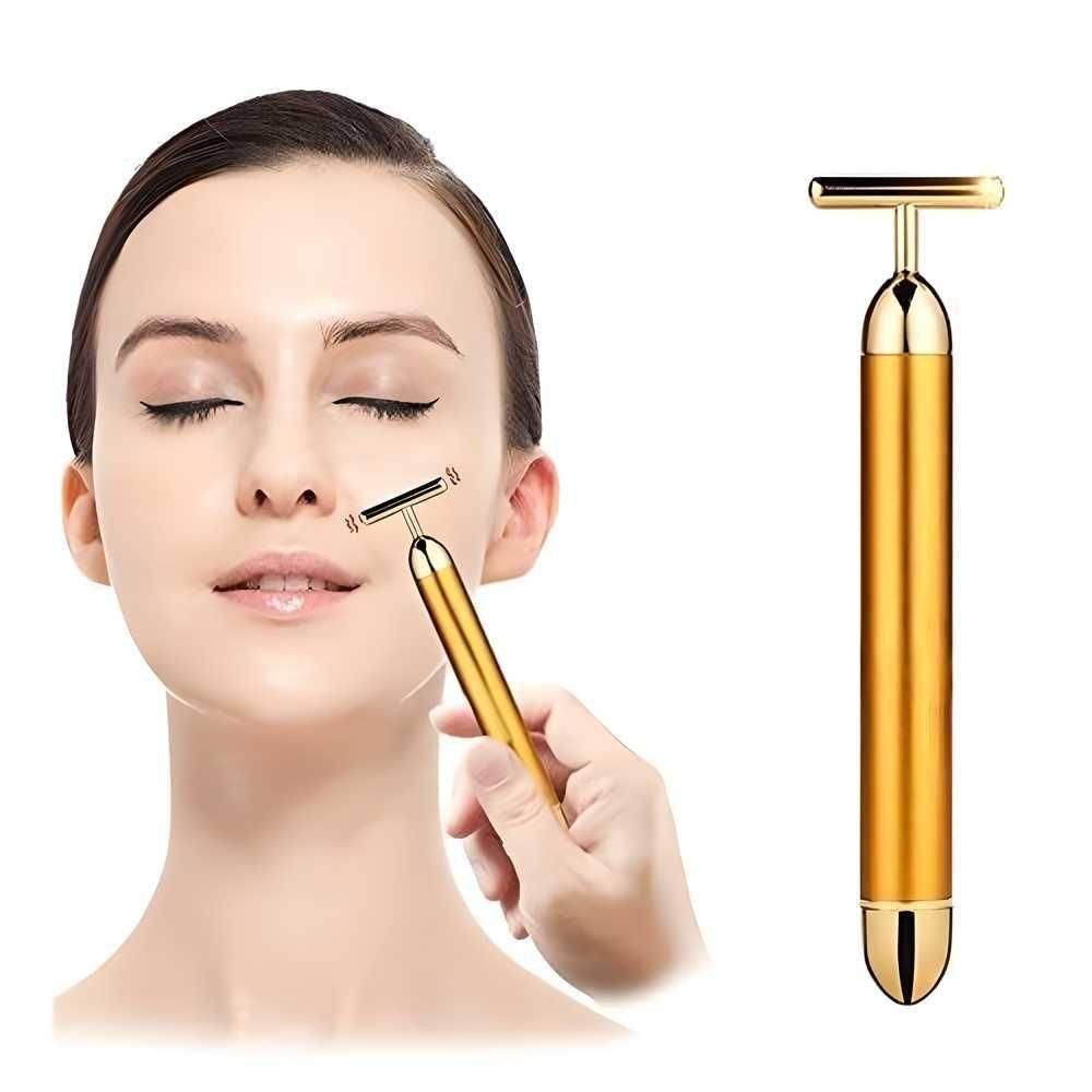 Luxury Energy Beauty Bar – Gold-Plated Facial Massager
