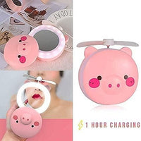 Piggy Glow – 3-in-1 Pocket Fan, LED Mirror & Light